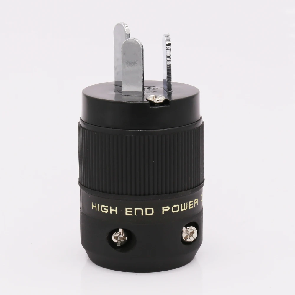 

2PCS Rhodium Plated AU Mains Power Plug Male Copper Connector Cable