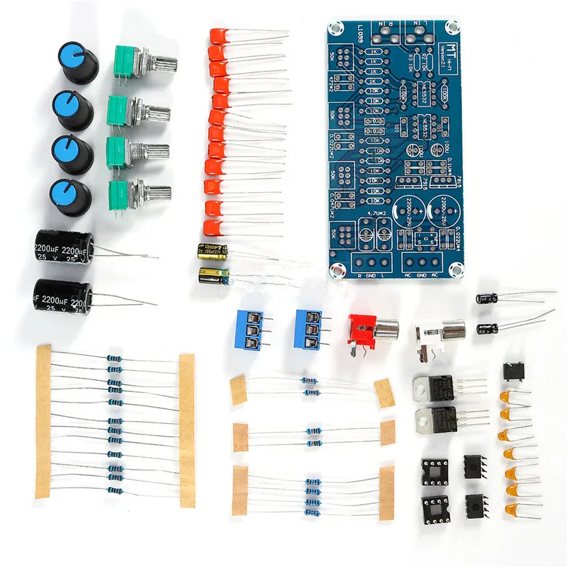 DIY Kit NE5532 HIFI усилитель фильтр предусилителя доска DIY наборы AC двойной 15 в 3P терминал аудио выход плата управления готовой продукции - Цвет: DIY Kit