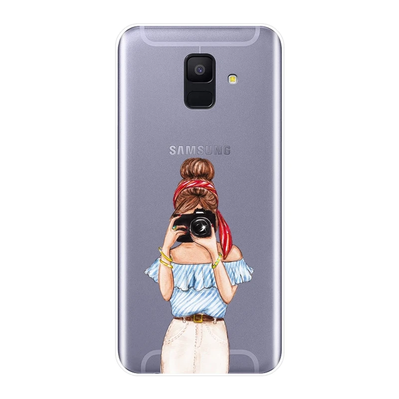 Phone Case For Samsung Galaxy A3 A5 A7 2016 2017 Soft Silicone Travel Girl Camera Back Cover A6 A8 Plus 2018 | Мобильные телефоны и