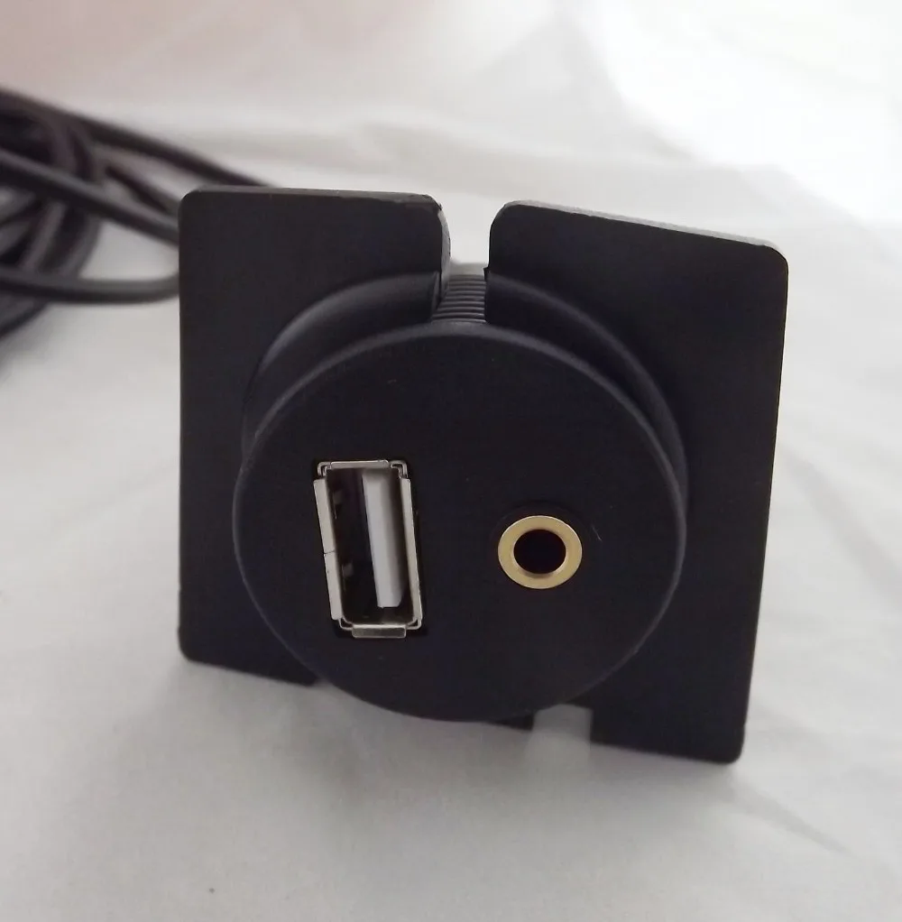 10 шт. утопленное крепление панели приборной автомобиля 3 5 мм разъем + USB 2 0