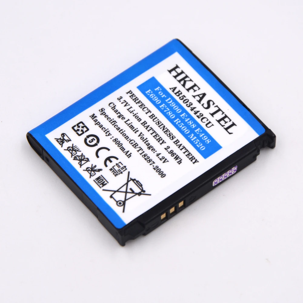 Аккумулятор для сотового телефона HKFASTEL AB503442CU Samsung D900 R500 M520 E488 E498 E690 E780 AB503442CE AB503442CC