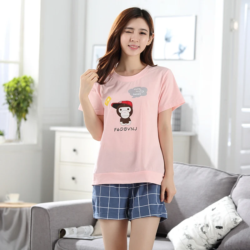 Pijama feminino в женские пижамные комплекты животного с принтом обезьяны