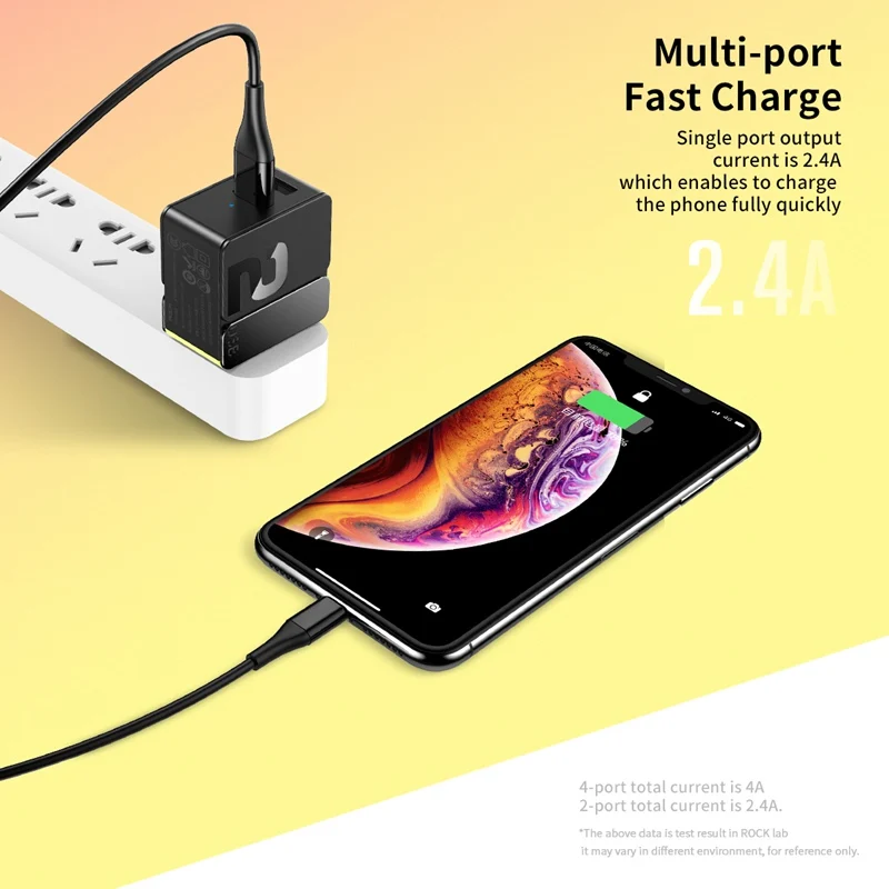 ROCK Sugar USB зарядное устройство для путешествий мобильный телефон зарядные