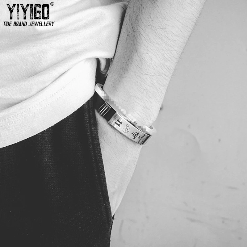 /Buy2Get1Free/1 шт. из нержавеющей титановой стали спортивный мужской браслет Месси