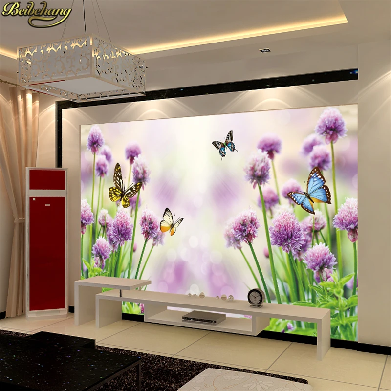 beibehang Large modern bedroom living room TV backdrop mural custom wallpaper romantic dandelion 3d papel de parede | Обустройство