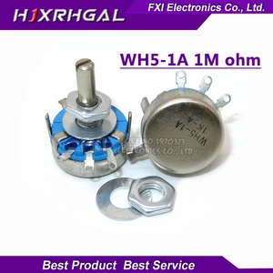 2 шт. WH5-1A 1 м ом 3 клеммы круглые Вал Поворотный конус потенциометр углерода