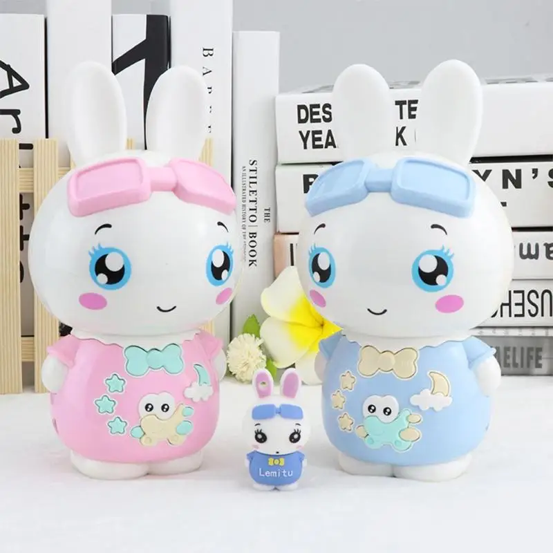 Электрический RC мультфильм кролик игрушка музыка дети обучающая машина забавная