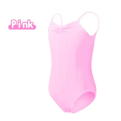 Pink Балетное трико для девочек; детская майка для танцев; купальные костюмы; гимнастическое трико с открытой промежностью; Балетные костюмы - Цвет: Pink