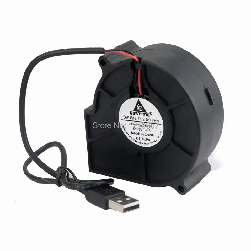 1 шт. Gdstime DC 5 в USB 75 мм 75x30 Бесщеточный охлаждения центробежный вентилятор|centrifugal