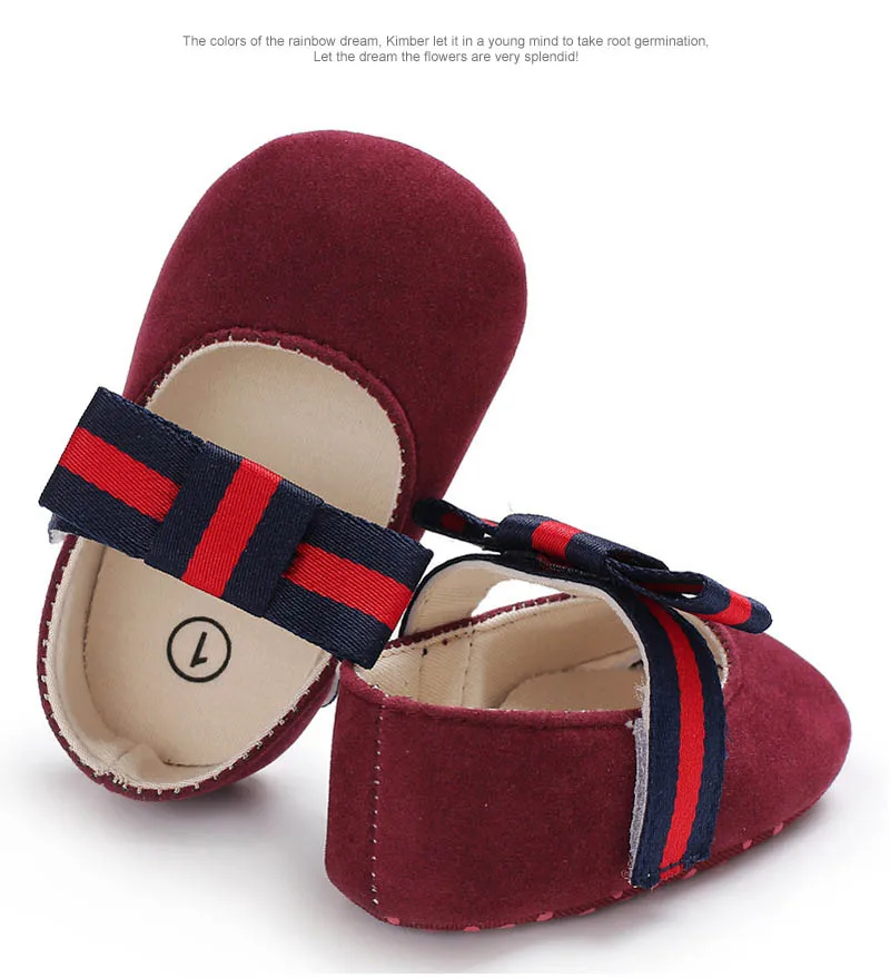 Детские обувь прекрасная Bowknot для маленьких девочек обувь мягкая подошва замшевые Нескользящие кроссовки 0-18 месяцев Прямая поставка кроссовки