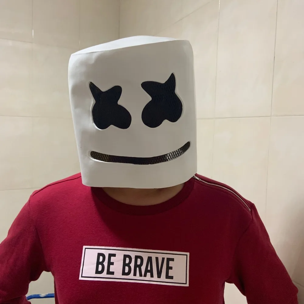 DJ Marshmello Косплей Маска латексная на все лицо Опора маски-шлемы женские мужские маски вечерние бар электронные слоги Косплей Аксессуары