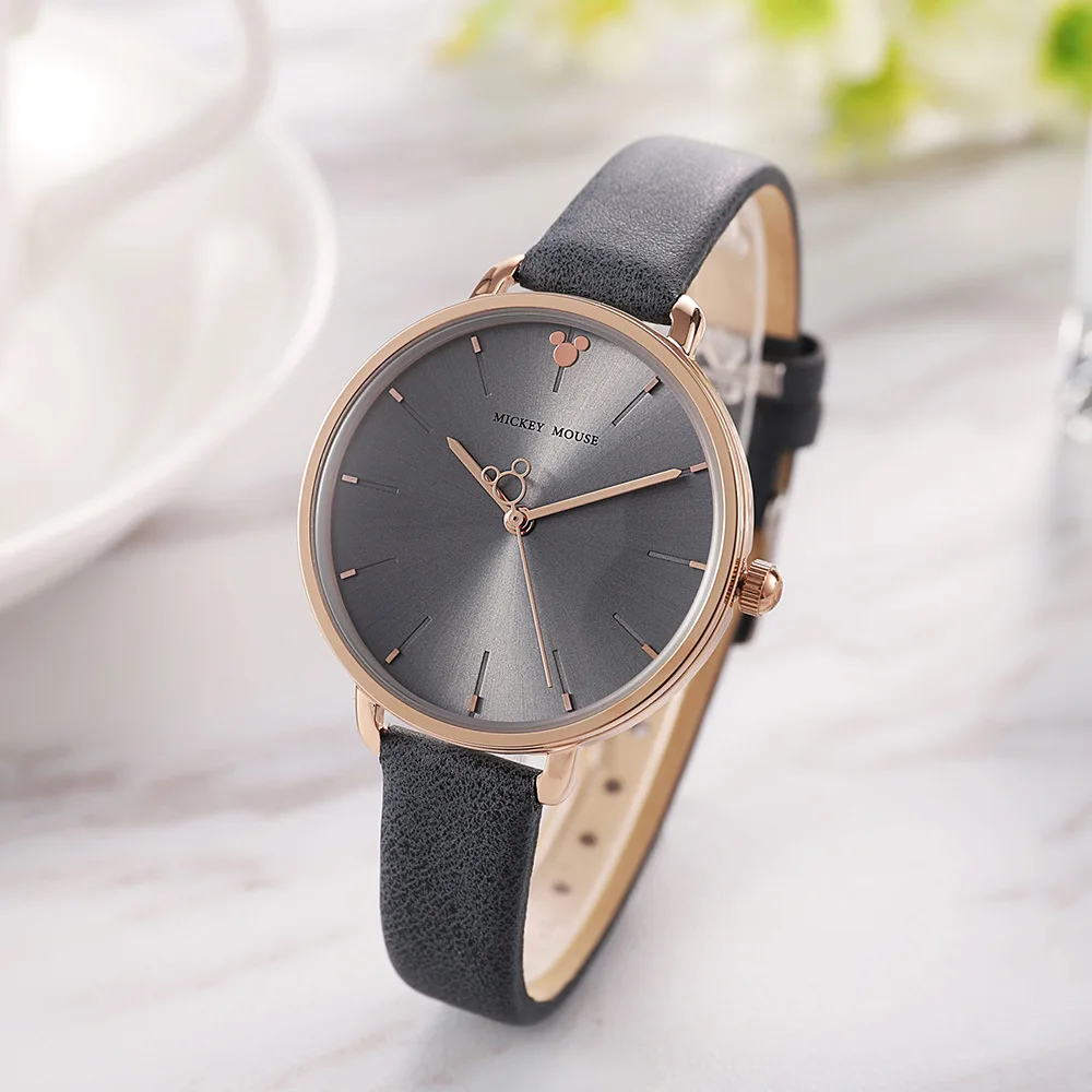 Часы женские Кварцевые водонепроницаемые с ремешком и принтом Микки|Женские