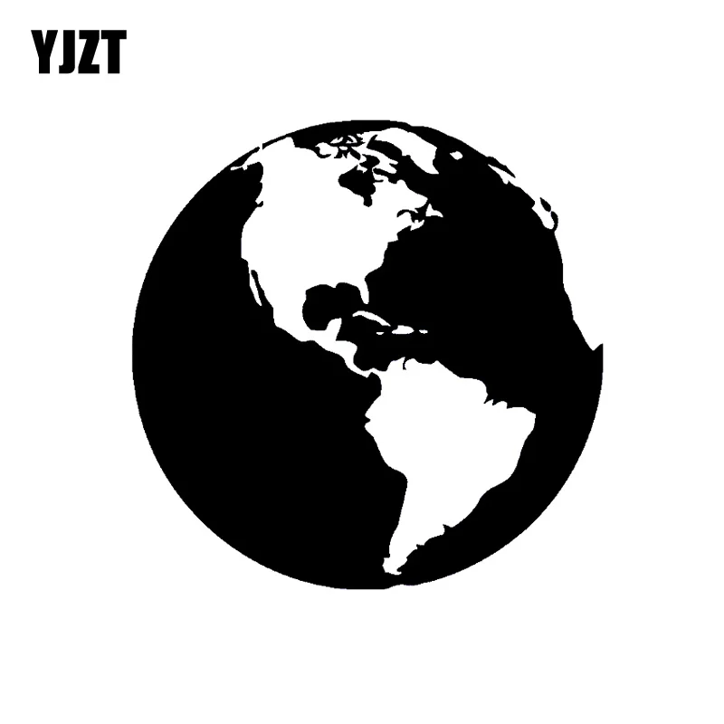 

YJZT 16CM*15.9CM Fashion World Map Graphical Car-styling Car Sticker Decal Black/Silver Vinyl C11-0956