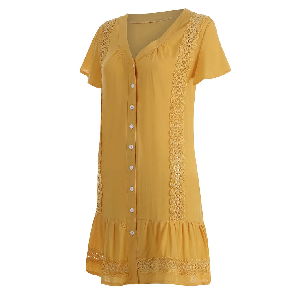 Летние платья повседневное женское платье с Мими vestidos de verano однотонное v образным