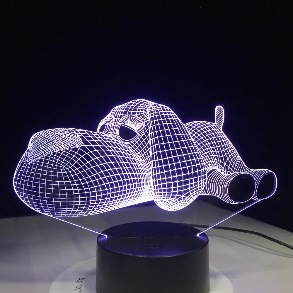

Remote Tummy Dog Lamp 3D Night Light Kids Toy LED 3D Touch Table Lamp 7 Colors Flashing LED Light Christmas Decorations for Home