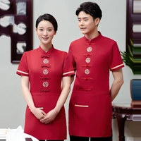 short sleeved workwear for hotel waiters western restaurant hot pot fast food catering waiter uniforms food service overalls