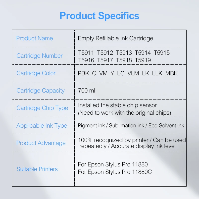 Картридж для принтера Epson Stylus Pro 11880 11880C 9 цветов/комплект|cartridge board|cartridge heatercartridge game