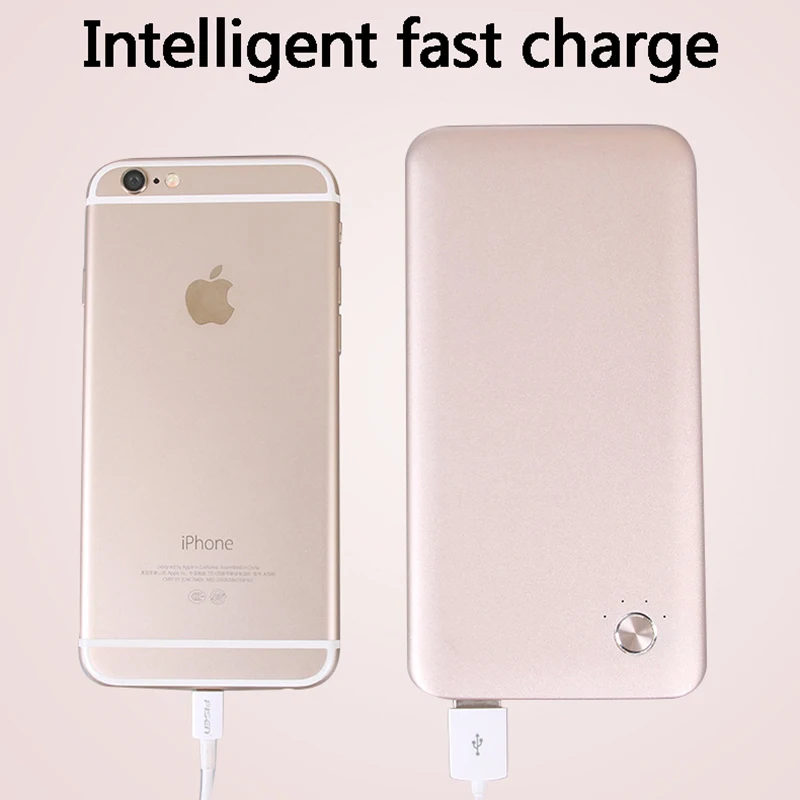 Внешний аккумулятор 10000mAhultra thin metal mobile Power dual USB сокровище зарядка для мобильного
