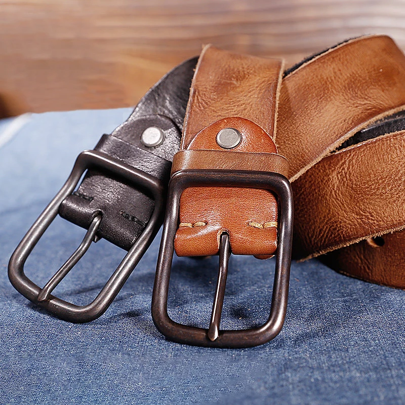 Мужской ремень из натуральной кожи с пряжкой язычком 6010|belt for men leather|vintage beltmale belt |