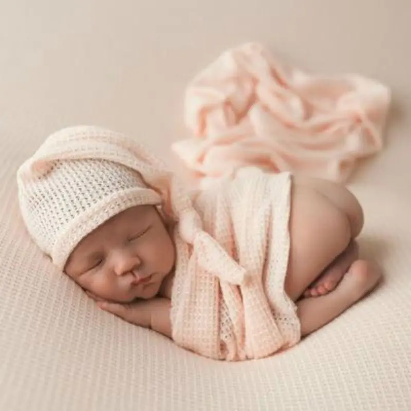 

Newborn Photography Prop Infant Multi-colors Sleepy Knit Sleepy Cap+Knit Wrap Set Studio photo shoot Accessories