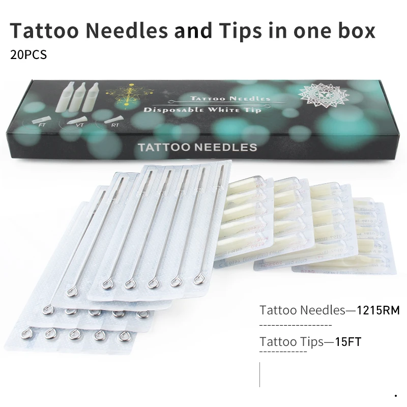Disposable Plastic Tattoo Tips With Box Needles and White Mixed 40PCS- Professional Needle | Красота и здоровье