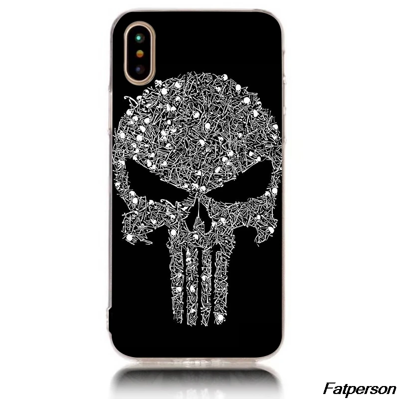 Каратель жесткий прозрачный чехол для телефона Apple iPhone 6 6s plus 7 7plus 8 8plus X10 5 5s 5c 4 4s