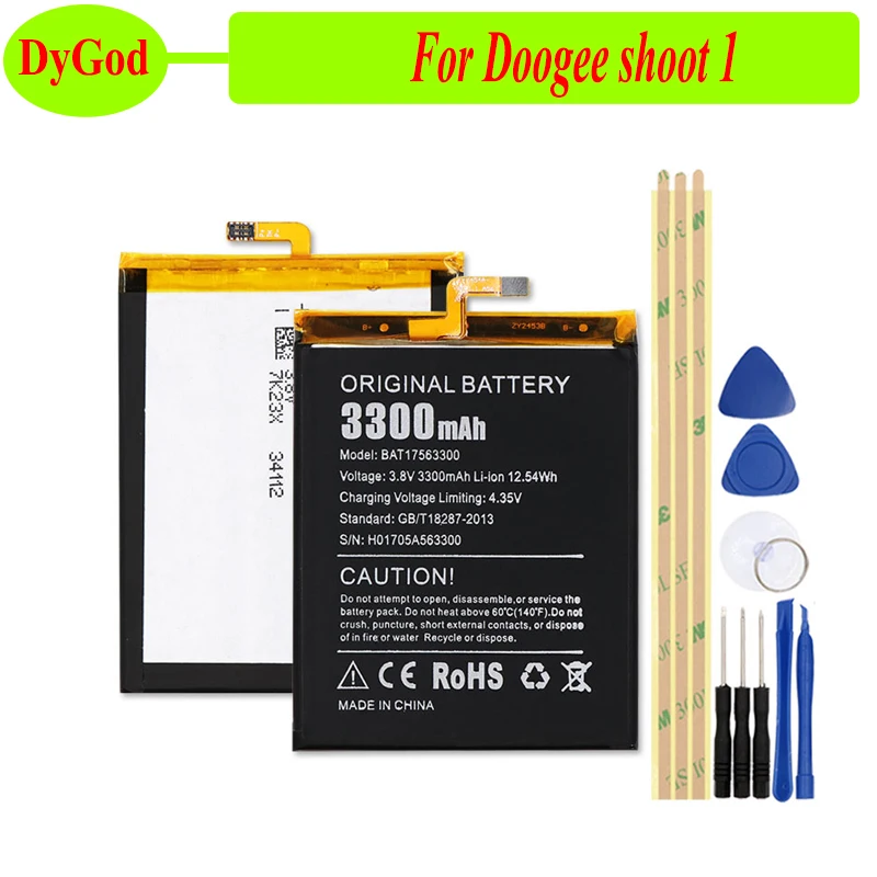 DyGod 3300 мАч Для Doogee shoot 1 Сменные батареи Bateria для смартфона с