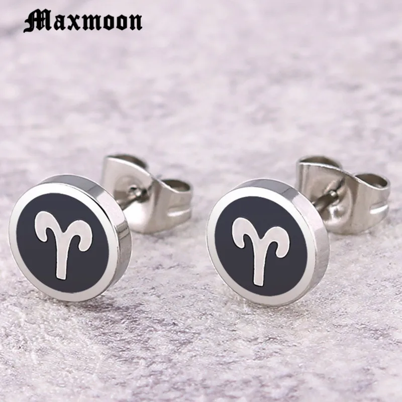 Винтажные серьги-гвоздики Maxmoon из нержавеющей стали в стиле унисекс | Украшения и