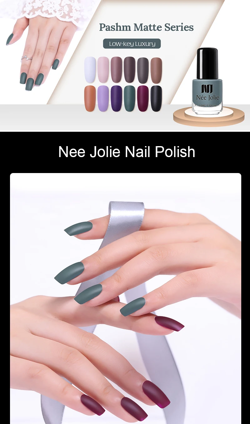 Матовый лак для ногтей NEE JOLIE, 12 цветов, 3,5 мл, Фиолетовый матовый лак для ногтей, Быстросохнущий летний лак для ногтей