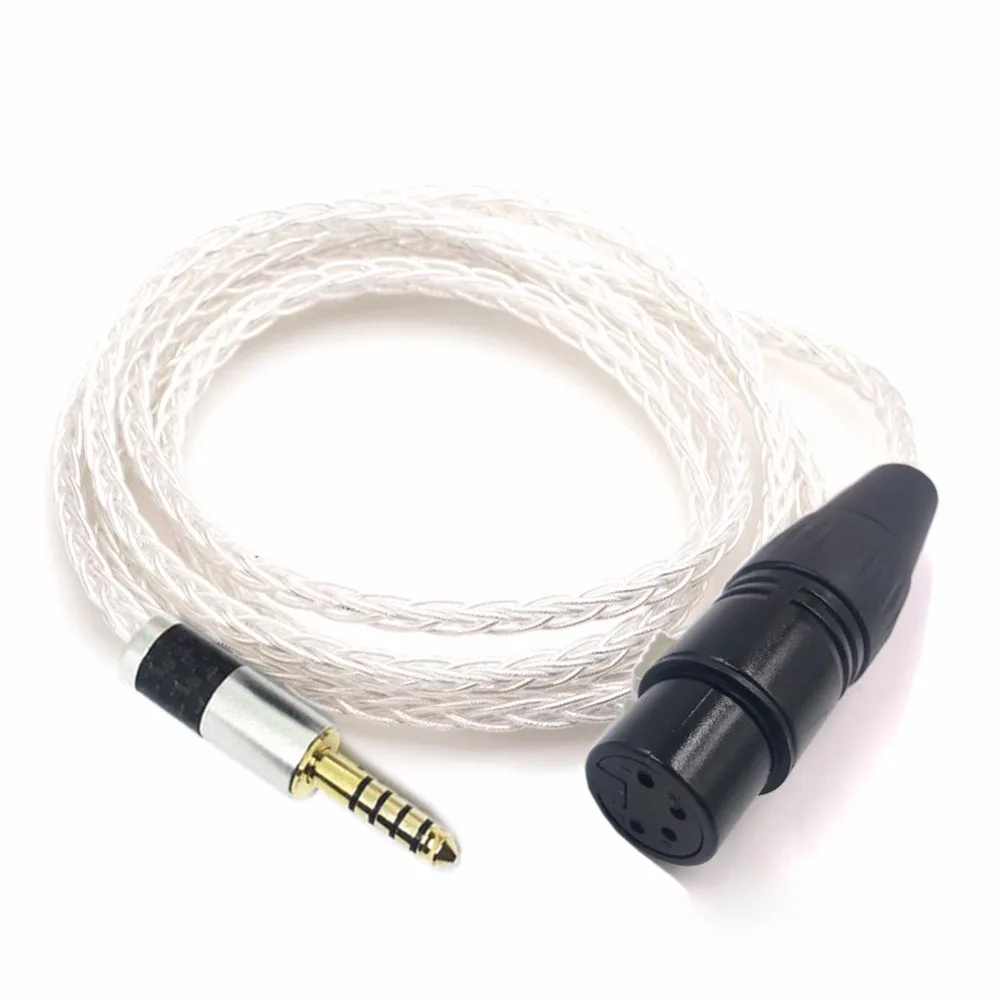 Холдейн 8 ядер с серебряным покрытием 4pin XLR сбалансированный Женский до 4,4 мм сбалансированный штекер адаптера для Sony NW WM1Z WM1A PHA-2a zx300 кабель (art.: 7abf64757) - 7abf64757
