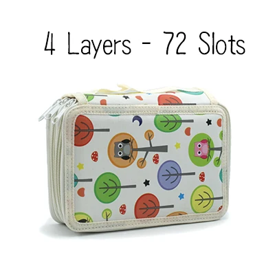 White 4 Layers Kawaii милый чехол-карандаш для детей 2, 3, 4 слоя большой емкости Estojo Escolar школьная сумка для карандашей Potlood Tas Estuches канцелярская коробка - Цвет: White 4 Layers