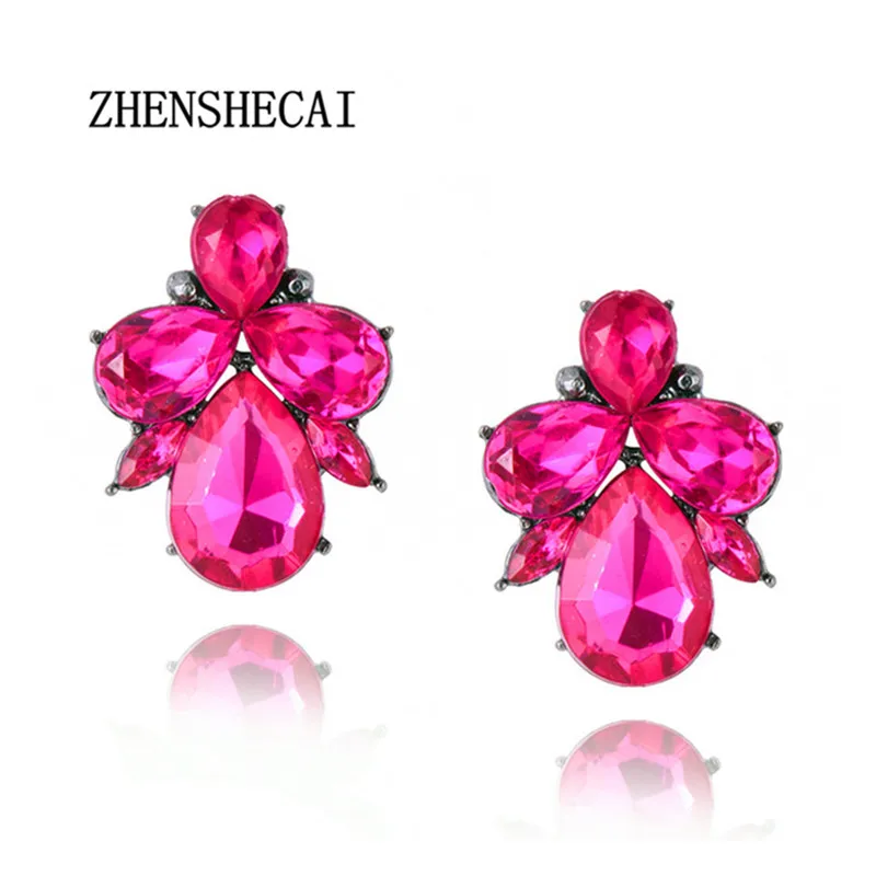 Классические серьги гвоздики с кристаллами для женщин вечерние высокого