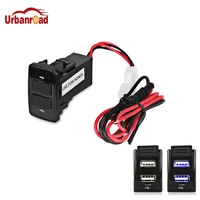 urbanroad 1pcs 12v dual usb port socket adapter 5v 2 1a car charger power for mitsubishi suzuki honda mazda car styling