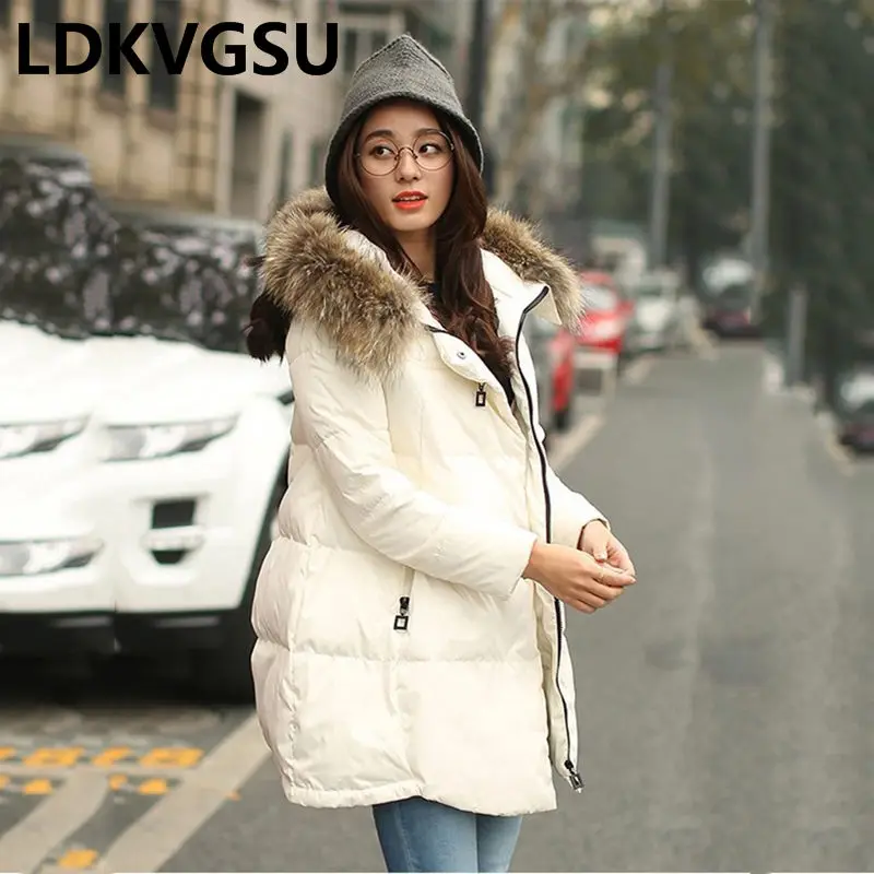 Куртка женская зимняя с капюшоном средней длины 5XL Is1272|Женские парки| |