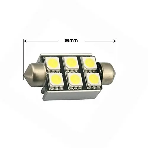 4 x Navettes светодиодный C5W 6 SMD 36 мм Canbus Анти Erreur ODB Blanc Pur гирлянда 211 | Автомобили и