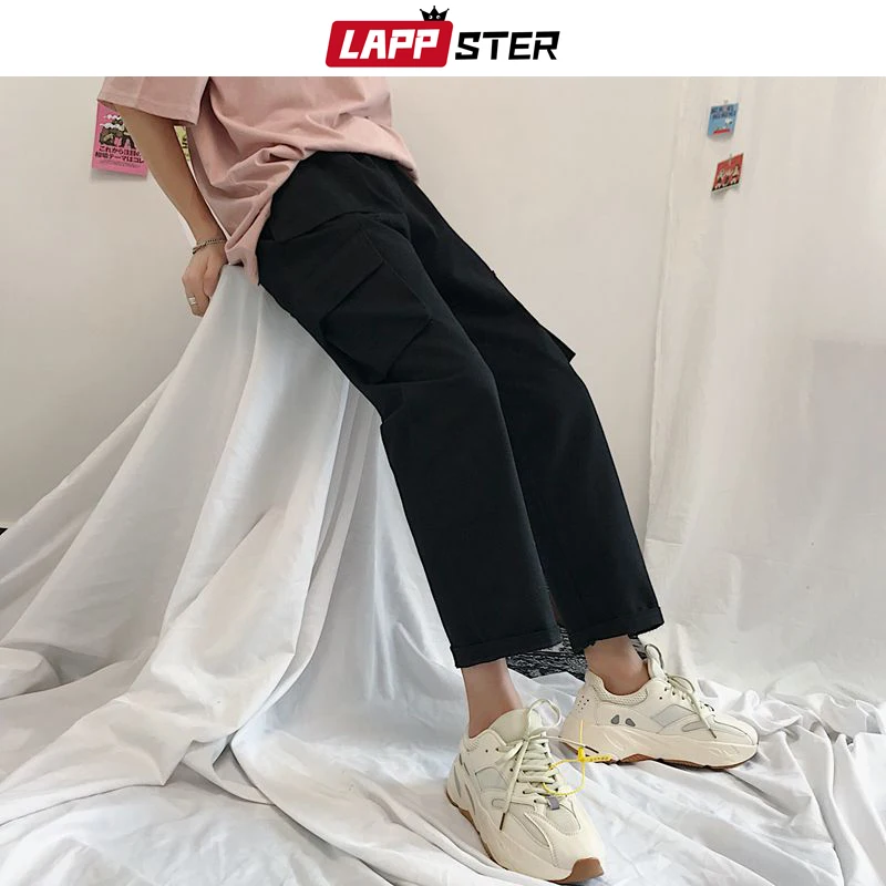 LAPPSTER, уличные черные брюки карго с карманами,, Комбинезоны для мужчин, широкие брюки, повседневные штаны для бега, мужские мешковатые спортивные штаны, большой размер 2XL