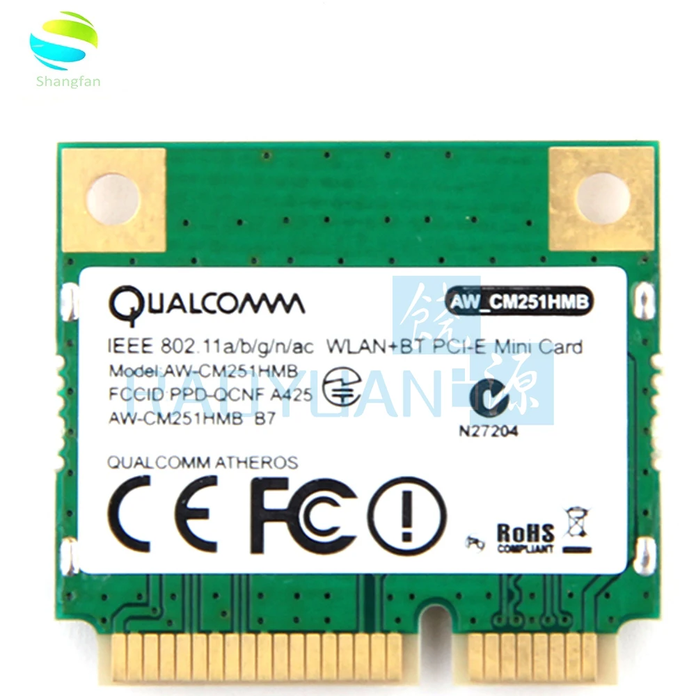 Беспроводной-AC двухдиапазонный для Qualcomm Atheros QCA9377 AW-CM251HMB Mini PCI-E Wifi карта 433 Мбит/с BT4.1 802.11ac