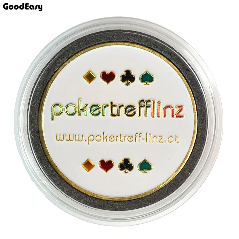 

1pcs Poker Card Guard Protector Metal Token Coin with Plastic Cover bingo markers Set Pokertrefflinz Dealer Button