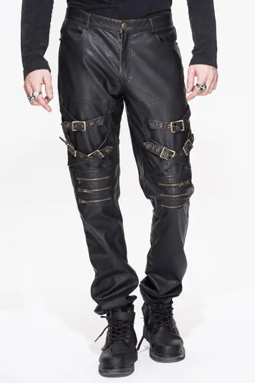 Брюки мужские прямые в стиле стимпанк модные повседневные штаны из