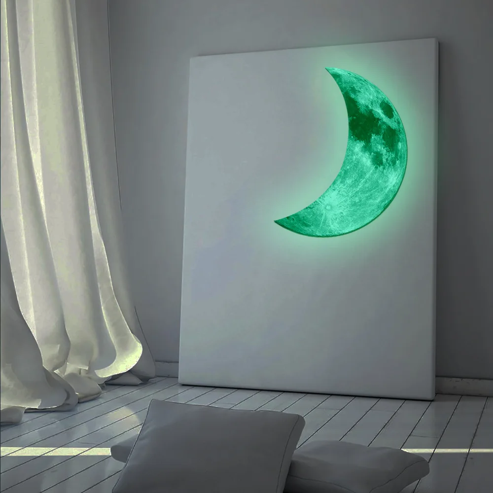 

Hot Products 3D Luminous moon Wall Stickers World Moonlight Glow In The Dark Moon Wall Decals For Kids Rooms Home Decor