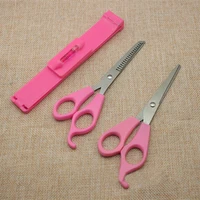 professional pink diy women girls artifact style set hair cutting tools pruning scissors bangs layers style scissor clipper