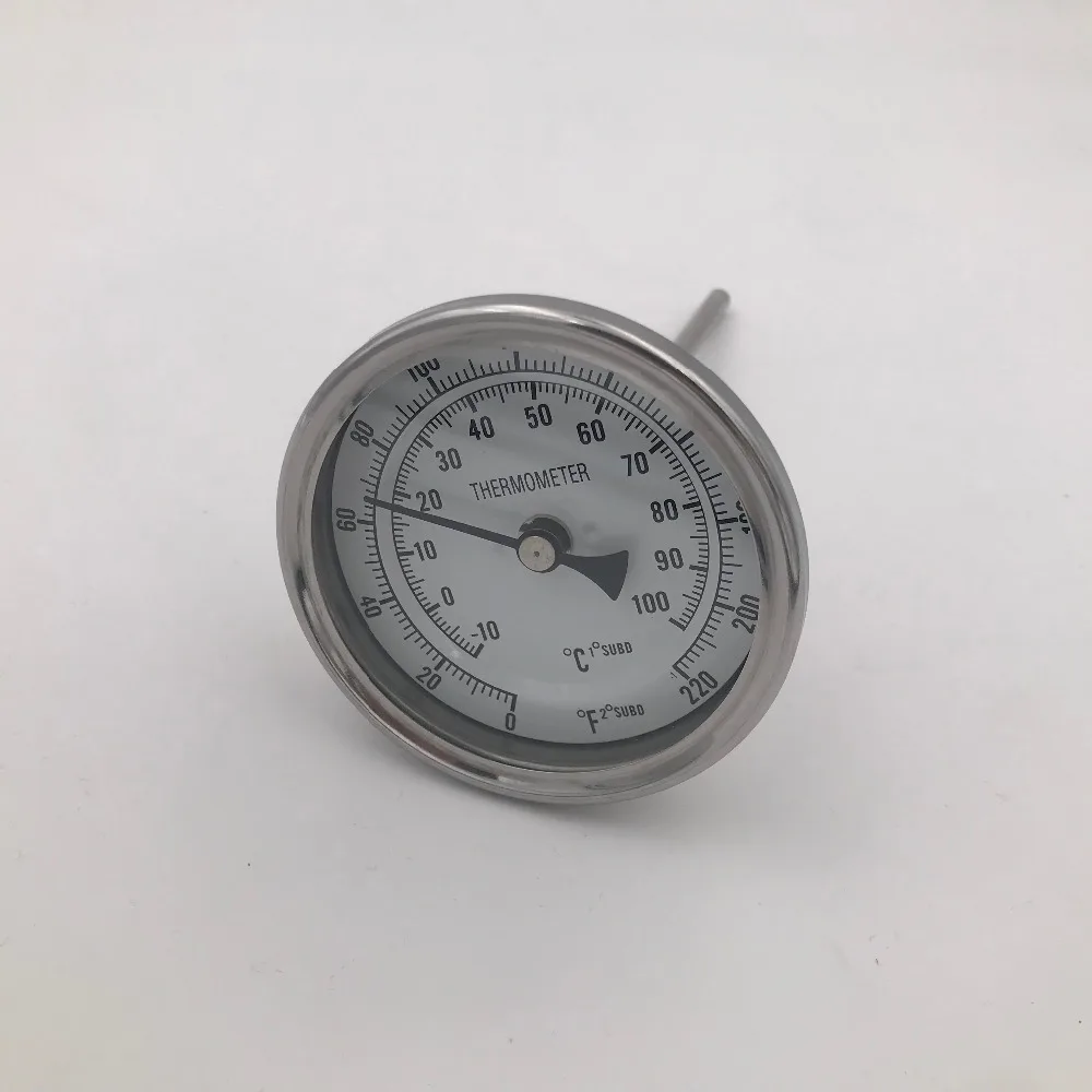 1/2 &quotBSP термометр для варки 3&quot лицо и 6 &quotзонд 0 ~ 220 F 10 100 C двойной шкала