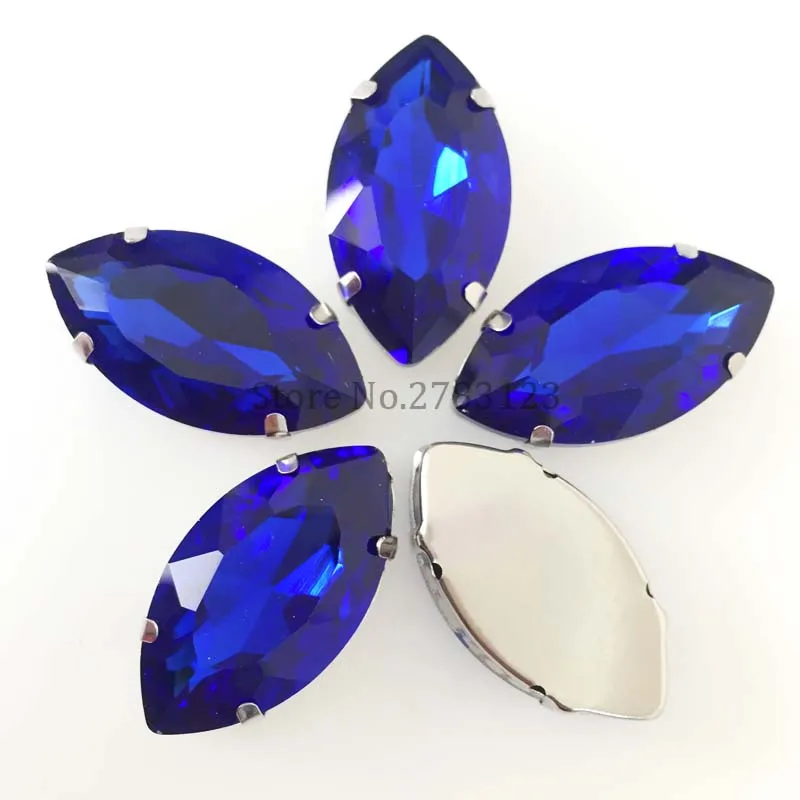 Royalbue пришитые камни с четырьмя отверстиями серебряное дно стеклянные