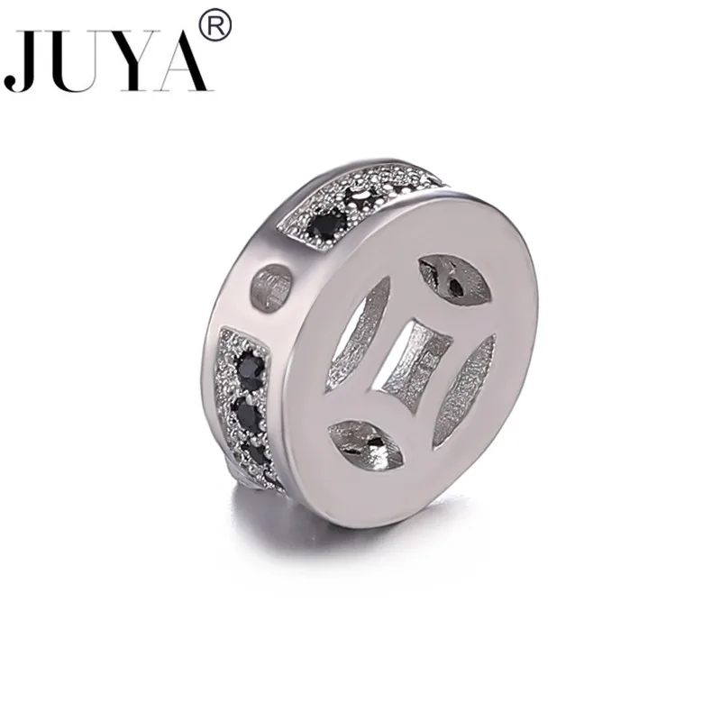 Новинка 2020 круглые металлические бусины с черным Цирконом аксессуары сделай сам