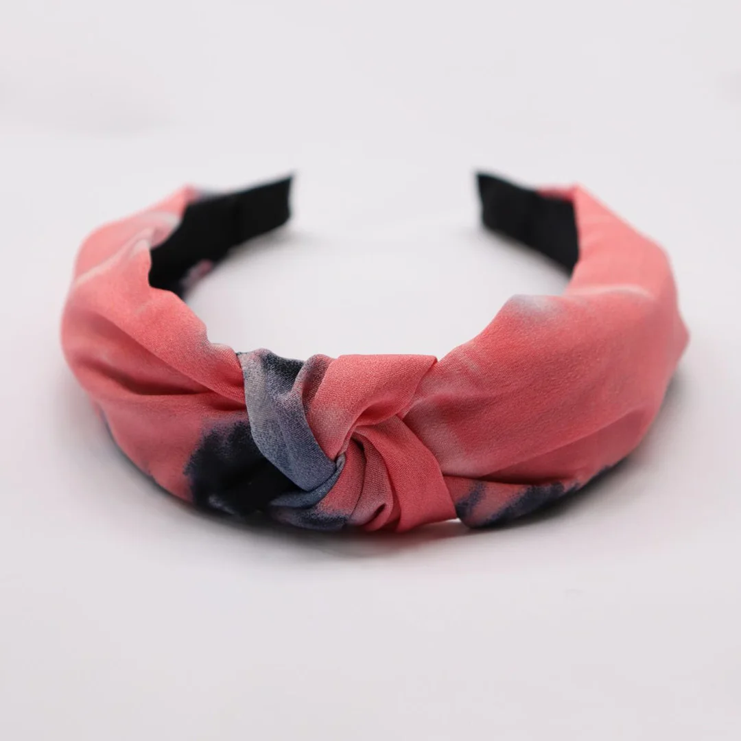 New Tie Dyeing Women Headbands Ink Color Hairbands Knotted Cross Head Hoop Crown Simple Headwear Hair Accessories