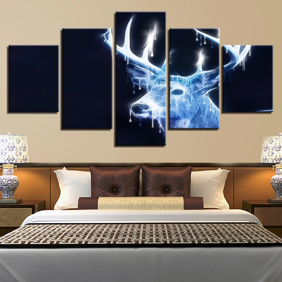 Художественный декор для гостиной Современная печать 5 шт. абстрактные животные