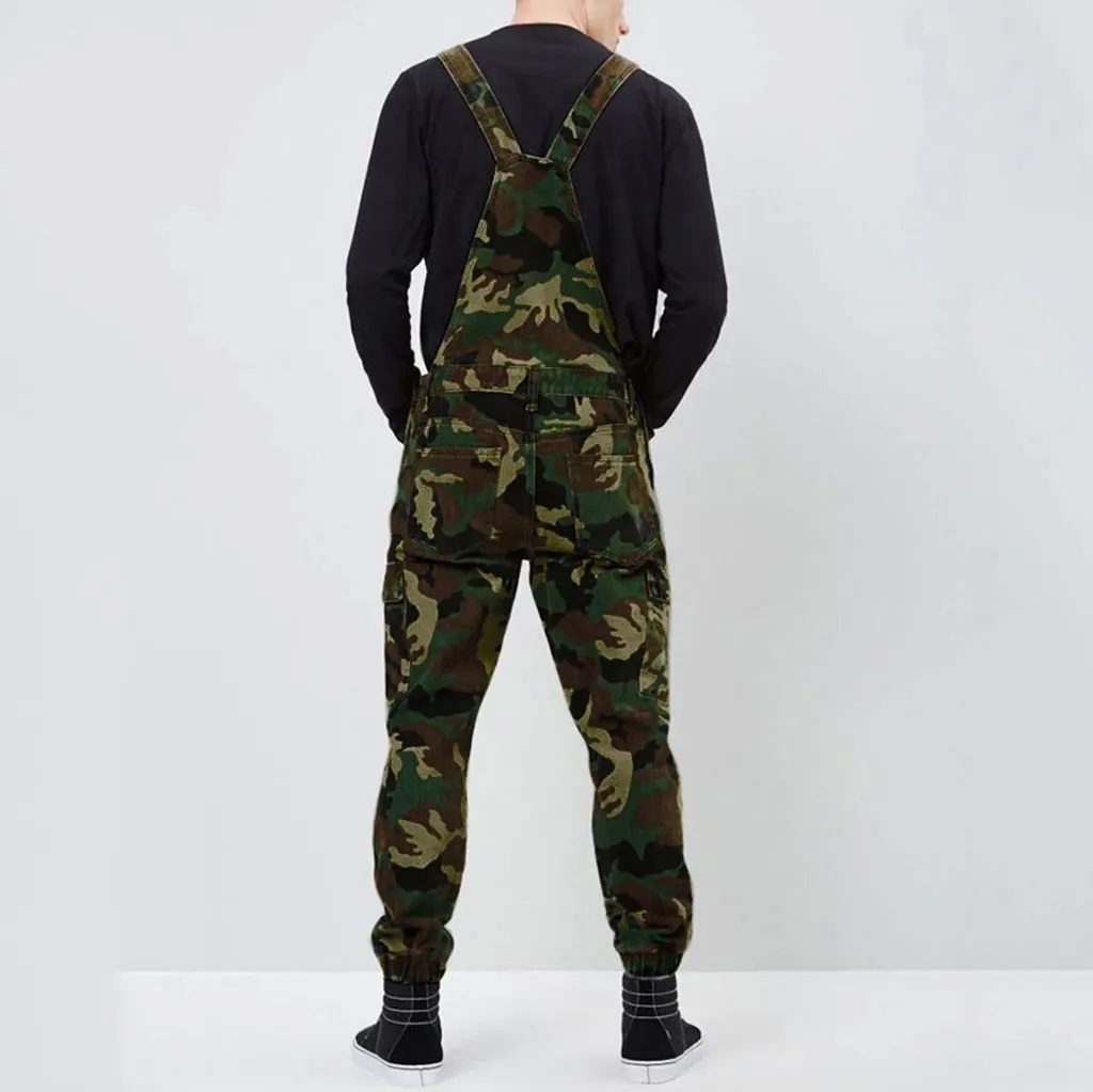 Мужские брюки уличная одежда камуфляжные джинсы с принтом комбинезон штаны на