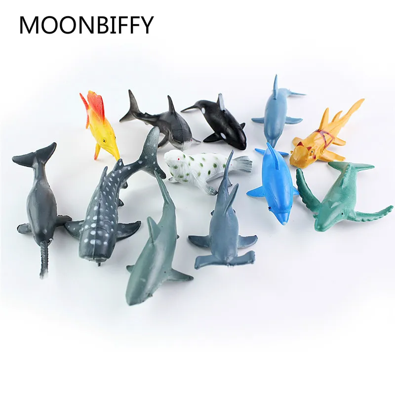 Мини 24 шт./компл. пластиковая морская модель животного игрушечная фигурка