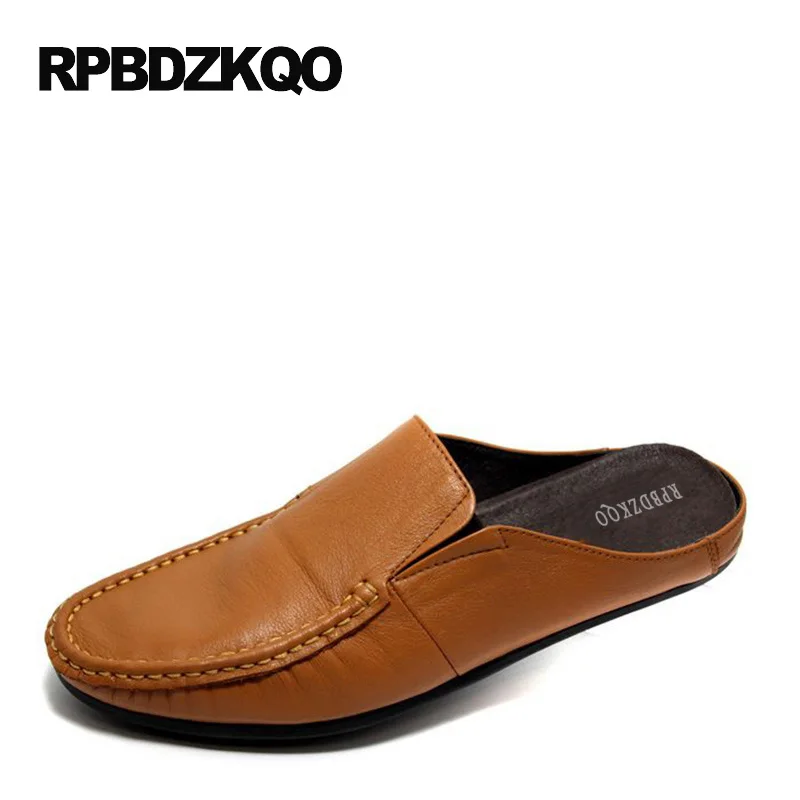 Настоящая кожа мокасины мулы белый Британский стиль слипоны Бургундия Мужская