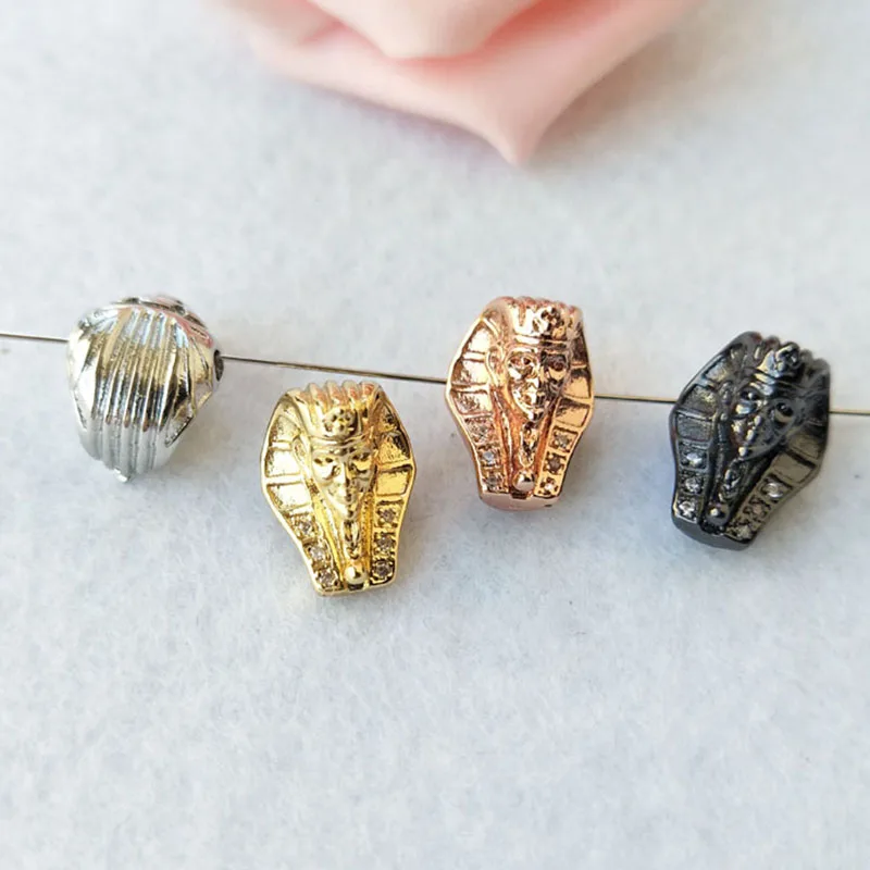 

10 Pcs CZ zircon crystal Micro pave Connector Egyptian pharaoh Spacer Beads DIY Making Bracelet necklace Jewelry Finding BD246